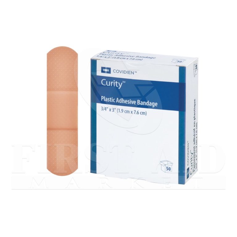 Curity Plastic Bandages 1.9 x 7.6 cm, 50/Box - First Aid Market