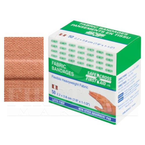 Fabric Bandages, 2.2 x 3.8 cm, Heavyweight, 50/Box
