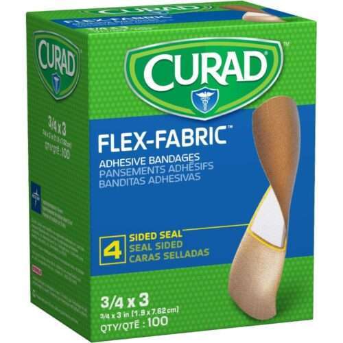CURAD Flex-Fabric Bandages, 3/4" x 3"