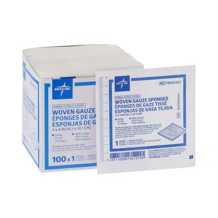 Sterile Woven Cotton Gauze Sponge, 12ply 10x10 cm, 100/Box - First Aid ...